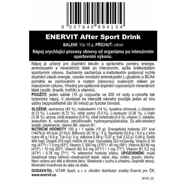 ENERVIT AFTER SPORT DRINK 1 KS