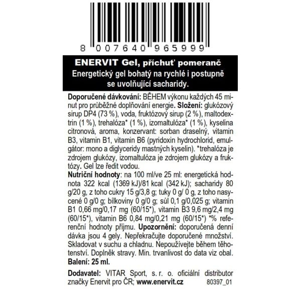 ENERVIT GEL POMARANČ 25 ML