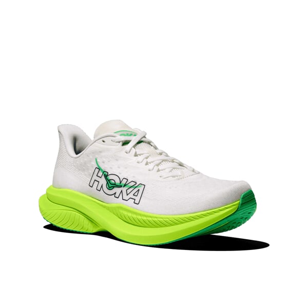 HOKA M MACH 6 White/Neon Lime