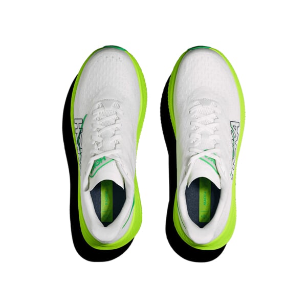 HOKA M MACH 6 White/Neon Lime