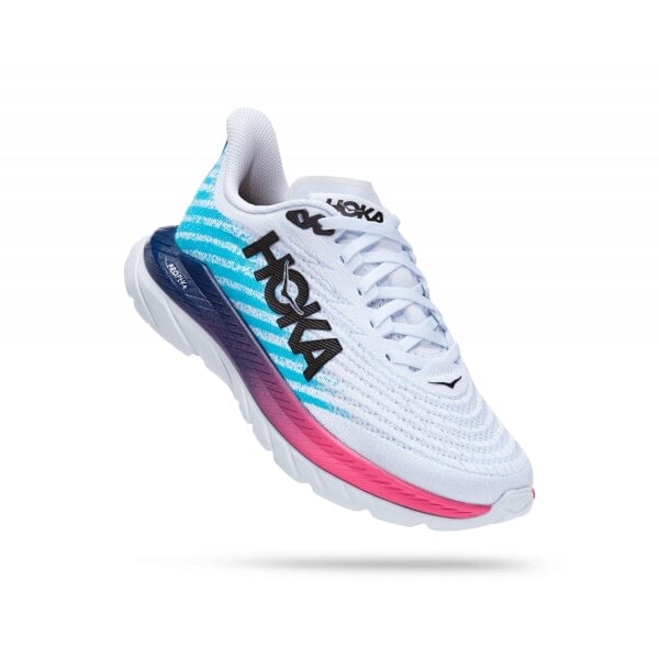 HOKA W MACH 5 White/Scuba Blue