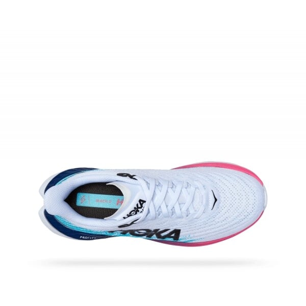 HOKA W MACH 5 White/Scuba Blue