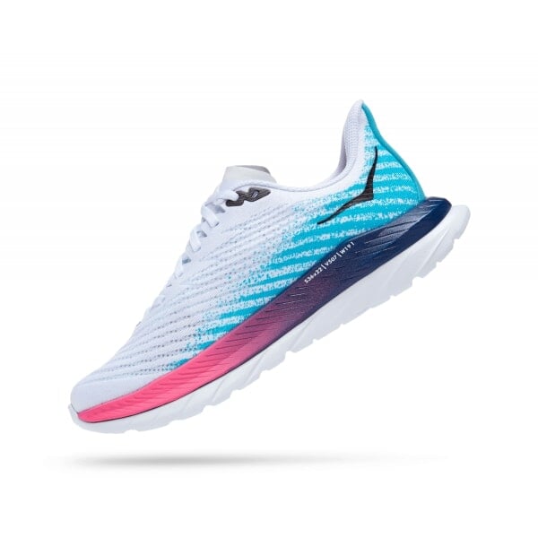 HOKA W MACH 5 White/Scuba Blue