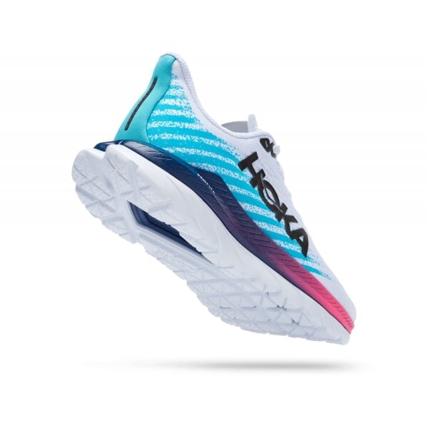 HOKA W MACH 5 White/Scuba Blue