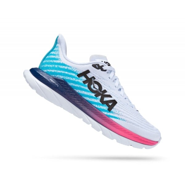HOKA W MACH 5 White/Scuba Blue